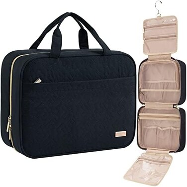 NISHEL Toiletry Bag, Portable Makeup Organizer, Cosmetic Holder for Brushes Set, Full-Sized Shampoo, Conditioner, Accessories.