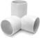 QWORK 3 Way 1/2" Tee PVC Fitting Elbow,12Pack PVC Fitting Connector,Furniture Grade, for Building Furniture and PVC Structures, White.