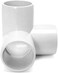 QWORK 3 Way 1/2" Tee PVC Fitting Elbow,12Pack PVC Fitting Connector,Furniture Grade, for Building Furniture and PVC Structures, White.