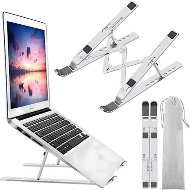 Leeboom Laptop Stand, Laptop Holder Riser Computer Stand, Adjustable Aluminum Foldable Portable Notebook Stand, Compatible with MacBook Air Pro, HP, Lenovo, Dell, More 10-15. 6&rdquo; Laptops and Tablets (S