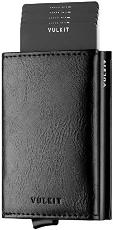 VULKIT Men's Credit Card Holder Credit Card Holder Leather RFID Wallet Pop Up Wallet with 3 Slots for CardsBanknotes&hellip;.