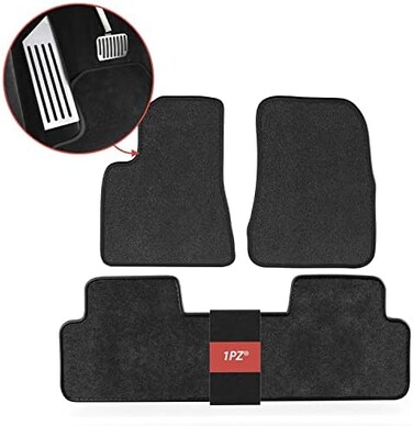 1PZ MS3-VP3 Black Carpet Floor Mats for Tesla Model 3 2017-2023 All Weather Heavy Duty Protection.