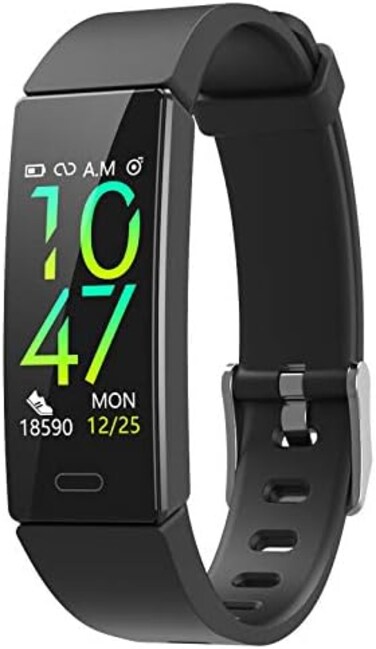 ZURURU Fitness Watch Tracker, Waterproof Activity Fitness Watches with Step Calorie Counter Pedometer for MenWomen (Black.