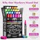 Loddie Doddie Liquid Chalk Markers (24-Pack- Dust-Free Erasable Pens for Windows, Glass, ChalkboardBlackboard - 6mm Reversible BulletChisel Tip.