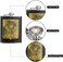 KUJOBUY Soviet 8oz Stainless Steel Flask Funnel Set Heavy Duty Flask Travel Gift Set Includes 2 Camping Cup Funnel and Gift Box Screw Cap Hip Pocket Alcohol Liquor Whiskey Bottle For Men or Women USSR
