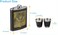 KUJOBUY Soviet 8oz Stainless Steel Flask Funnel Set Heavy Duty Flask Travel Gift Set Includes 2 Camping Cup Funnel and Gift Box Screw Cap Hip Pocket Alcohol Liquor Whiskey Bottle For Men or Women USSR