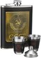 KUJOBUY Soviet 8oz Stainless Steel Flask Funnel Set Heavy Duty Flask Travel Gift Set Includes 2 Camping Cup Funnel and Gift Box Screw Cap Hip Pocket Alcohol Liquor Whiskey Bottle For Men or Women USSR