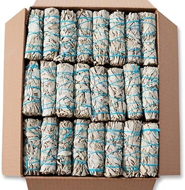 BLUE RIVER SAGE 50 White Smudge Sticks 4" ~ Sustainably Harvested ~ for CleansingSmudging with Instructions (4" 50 Pack.