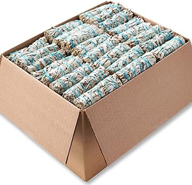 BLUE RIVER SAGE 100 White Smudge Sticks Wholesale Bulk - Sustainably Grown for Healing, Stress Relief, Spiritual UsePersonal Development.