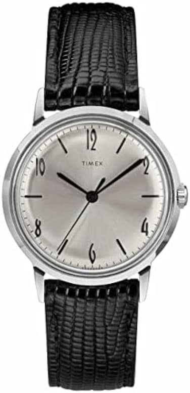 Timex Marlin 34mm Hand Wind 1960s Reissue, Silver, Mechanical.