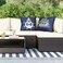 Bonhause Set of 4 Nautical Cushion Covers 45 x 45 cm Navy Blue Anchor Lighthouse Sailboat Compass Polyester Linen Decorative Pillow Case for Sofa Bed Chairs Car Living Room Home Decor.