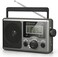 Greadio Portable Shortwave Radio with Best Reception,AM FM Transistor,LCD Display,Time Setting,Battery Operated by 4 D Cell Batteries or AC Power,Big Speaker,Earphone Jack for Gift,Elder,Home.