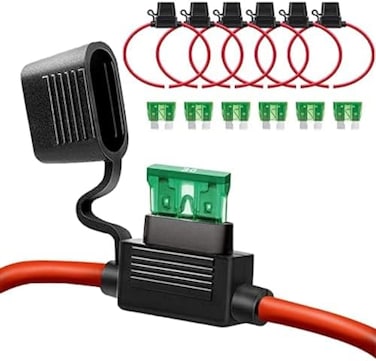 Qizpcer 6 Pack Inline Fuse Holde (12 AWG.