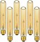 LiteHistory E26 LED Bulb Dimmable 6W led Bulb Equal 60 Watt Light Bulb Warm White 2200K Amber Edison Bulb AC120V 450lm T10 led Bulb for Rustic Pendant,Industrial Wall scones E26 Light Bulbs 6Pack.
