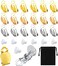 SANNIX 60 Pieces Round Flat Back Tray Earring Clips, Non-Pierced Earring Setting Components,Clip-on Earring Findings in 3 Colors with 60 Pieces Earring Pads for DIY Earring Jewelry Making.