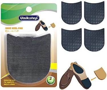 UNIKSTEP 2 Pairs Shoe Heel Pads, Shoe Repair Rubber Heels, 3. 5mm Thickness Anti Slip Cushion and Protector, Replacement Kit with Nails Sandpapers Self Adhesive Stickers.