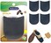 UNIKSTEP 2 Pairs Shoe Heel Pads, Shoe Repair Rubber Heels, 3. 5mm Thickness Anti Slip Cushion and Protector, Replacement Kit with Nails Sandpapers Self Adhesive Stickers.