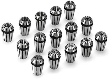 Genmitsu 15PCS ER11 Precision Spring Collet Set for CNC Engraving Milling Lathe Chuck Tool, 1. 0mm-7. 0mm1/4", 1/8".