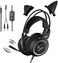 SOMIC G951s Pink Stereo Gaming Headset with Mic for PS4, Xbox One, PC, Mobile Phone, 3. 5MM Sound Detachable Cat Ear Headphones Lightweight Self-Adjusting Over Ear Headphones (Black.