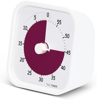 TIME TIMER ( , White Cotton Ball- Home MOD - 60 Minute Kids Visual Home Edition - For Homeschool Supplies Study Tool, for Kids Desk, Office Desk and Meetings with Silent Operation.