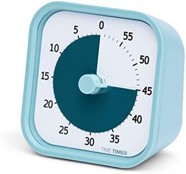 Time Timer Home MOD &acirc;&acirc;&sbquo;&not;&acirc;&euro; 60 Minute Kids Visual Timer Home Edition &acirc;&acirc;&sbquo;&not;&acirc;&euro; for Homeschool Supplies Study Tool, Timer for Kids Desk, Office Desk and Meetings with Silent Operation (Lake Day Blue.