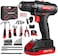 Eastvolt 20V Max Cordless Power Drill Driver KitHome Tool Kit, Max 310in. lbs. 181 PoisitionTorque Drill For Metal, Wood, Plastics, 168 Pieces tool with case For General Household (EVCD168S.