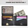 BULL GUARD Mens RFID Leather Wallet Bifold with Flip Up ID in Black Saffiano Leather.