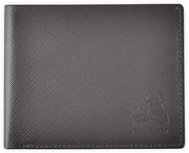 BULL GUARD RFID Bifold Leather Wallet For Men with Flip Up ID in Vintage Buffalo Brown, Wild Mountain Grey, Small, Modern.