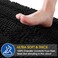 ACCUMTEK Extra Soft Black Bathroom Rugs and Mats Set 3 Pieces Bathroom Rug Set, Thick Chenille Bath Rugs Non Slip, Absorbent Plush Shaggy Bath Mats for Bathroom.