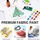 Shuttle Art Metallic Fabric Paint, 18 Metallic Colors Permanent Soft Fabric Paint in Bottles (60ml/2ozwith Brush and Stencils, Non-Toxic Textile Paint for T-shirts, Shoes, Jeans, BagsDIY Projects.