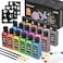 Shuttle Art Metallic Fabric Paint, 18 Metallic Colors Permanent Soft Fabric Paint in Bottles (60ml/2ozwith Brush and Stencils, Non-Toxic Textile Paint for T-shirts, Shoes, Jeans, BagsDIY Projects.
