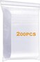 LISM 200 Pack 1" x 1" Durable Small Thick Clear Zip Poly Seal Lock Bags Heavy Duty 4 Mil Reclosable Plastic Zip Bag Jewelry Earrings Necklace Ring Coin Beads Pill Zipper Bags.