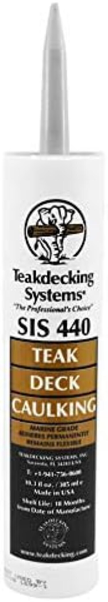 Teakdecking Systems - 10oz Marine Caulk Cartridge, Gray - SIS440 - Premium Quality - for Teak Deck Seams - Provides First Class Appearance - UVChemical Resistant, Non-Corrosive.