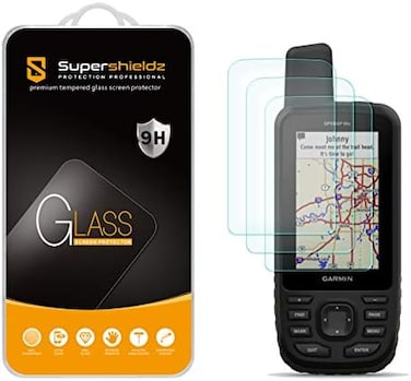 Supershieldz (3 PackDesigned for Garmin GPSMAP 66i 66s 66st 66sr Tempered Glass Screen Protector, Anti Scratch, Bubble Free.