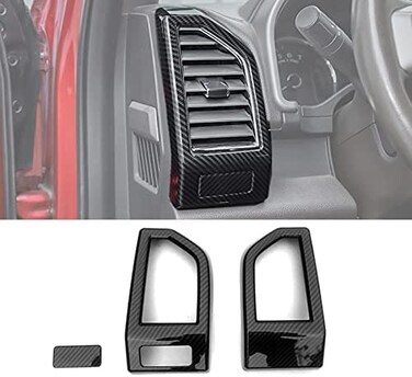 Keptrim for F-150 ABS Carbon Fiber Dash Air Conditioner Outlet Vent Trim for 2015-2020 Ford F150, 3pcs.