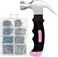 KURUI 560PCs Small Nails for Hanging Pictures Assortment KitPink 8oz Small Hammer for Women, Mini Pink Hammer Set With Hardware Nails Assorted Set, 280 Wall Nails280 Finishing Nails.