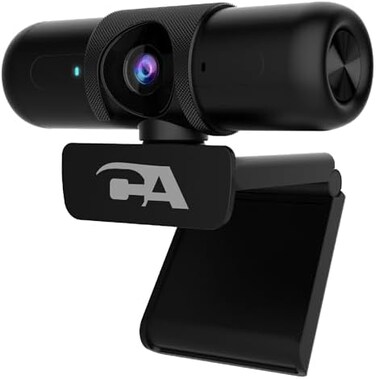 Cyber Acoustics CA Essential Webcam 1080HD-AF &ndash; USB Webcam with Microphone for Desktop or Notebooks, 1080p Webcam, HD Auto-Focus and Light Correction, Omni-Directional Microphone (WC-2000.