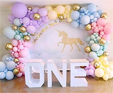 Banyeyun Rainbow Balloon Garland Arch Kit 171PCS Latex Balloon Pastel Balloon Garland Kit Macaron Colors 5,10,12,18 Inch Birthday Baby Shower Wedding Unicorn Party Decorations.