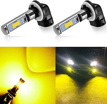 مصابيح الضباب LED AUXLIGHT 881، مصابيح DRL، 3000 لومن ساطعة للغاية، بديل لمصابيح 889 886 894 862 896 898 للسيارات والشاحنات، لون أصفر ذهبي.
