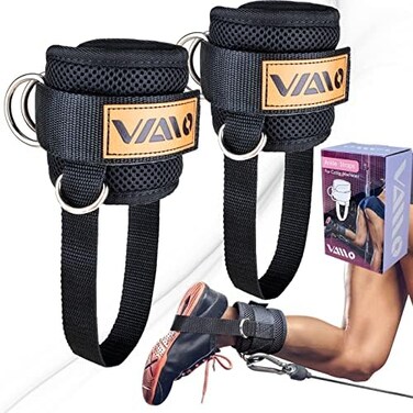 VAIIO Ankle Straps for Cable Machines,Adjustable Comfort fit Neoprene, Reinforce Double D-Ring - Premium Ankle Cuffs to Improve Abdominal Muscles, Lift The Butts, Tone The Legs for MenWomen.