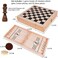 Juegoal 4-in-1 Wooden Fast Sling Puck Set for Kids and Adults, Chess, Checkers, Tic Tac Toe Games, Travel Portable Folding Tabletop Chess Board Game Sets, Interactive Families Toys.