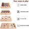 Juegoal 4-in-1 Wooden Fast Sling Puck Set for Kids and Adults, Chess, Checkers, Tic Tac Toe Games, Travel Portable Folding Tabletop Chess Board Game Sets, Interactive Families Toys.