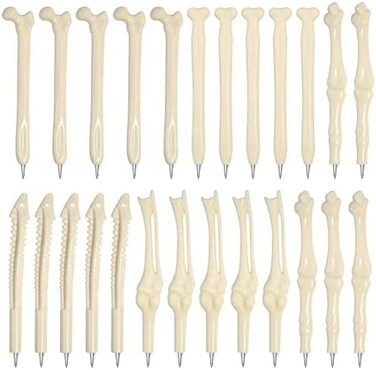 Leery Bone Pens, 25 PCS Bone Shaped Ballpoint Pens with Black Ink Medical School for Hallowen,Christmas,Doctor,Nurse,School,Office, Party.