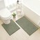 HOMEIDEAS Bathroom Rugs Set 2 Pieces, Ultra Soft Non Slip Absorbent Chenille Toilet Bath Mat Set (Sage Green.