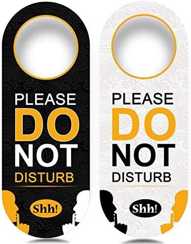 psler 4 Pack Do Not Disturb Door Hanger Sign Funny, Meeting in Progress Door Sign Black and White Ideal for Therapy, Sleeping, Session in Progress,Spa Treatment, 8. 86X3. 35 inches PVC Hanging Sign.