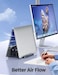 VAYDEER Vertical Laptop Stand for Desk, Dual Slots Plastic Laptop Holder with Space Saving 4-in-1 Design, Adjustable Laptop Stand Supports MacBook, Chromebook, Surface, Dell.