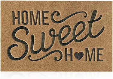 AAZZKANG Brown Welcome Mats for Front Door Home Sweet Home Door Mat Outdoor Indoor with Non Slip Rubber Backing Ultra Absorb Mud Easy Clean Heavy Duty Doormat.
