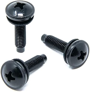 Kraftex 10/32 Rack Screws Carbon Steel with Nylon Rack Washers (50 Setsfor Server Rack Mounts, Audio Racks, Mounting Hardware and Rack Rails. Rackmount Equipment for Recording Studios and Shelf Racks.