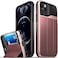 VENA vCommute Wallet Case Compatible with Apple iPhone 12 / iPhone 12 Pro (6. 1"-inch, (Military Grade Drop ProtectionFlip Leather Cover Card Slot Holder with Kickstand - Rose Gold.