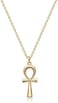 MEVECCO Gold Dainty Cross Necklace 18K Gold Plated CZ Turquoise Faith Pendant Necklace Minimalist Handmade Crucifix Chain Necklace Gift.